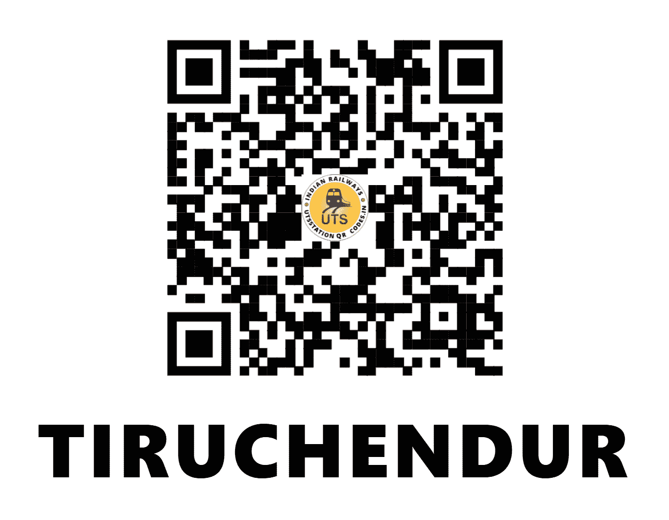 UTS QR Code for TIRUCHENDUR - TCN (SR - TAMIL NADU)